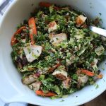 colorful salad in large white bowl